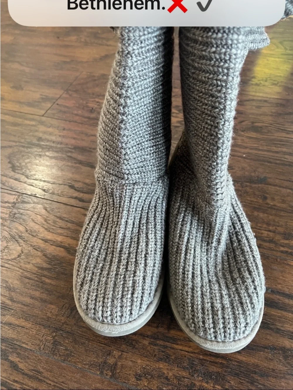 UGG Classic Cardy knit Grey boots size 6